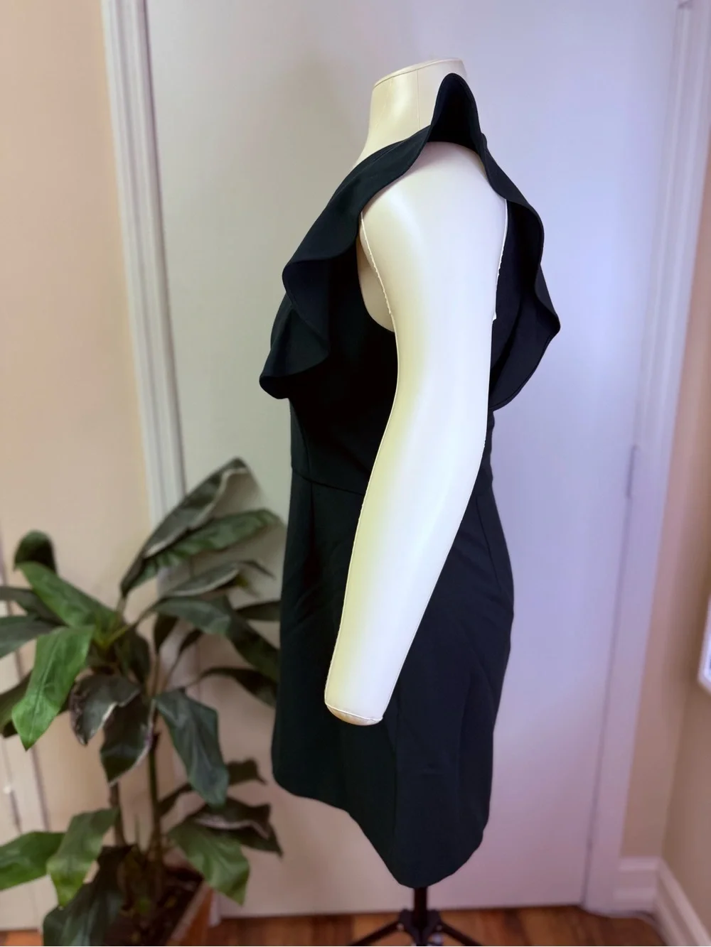 French Connection V Neck Mini Dress, Dark Green, Size 10, NWT